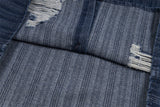 Vintage Denim Distressed Short Sleeve Shirt