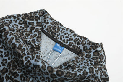 Leopard Print Wide Leg Cargo Pants