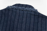 Vintage Denim Distressed Short Sleeve Shirt
