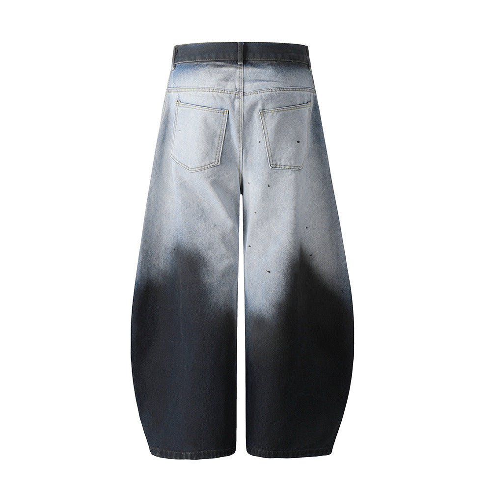 Bold Gradient Tie Dye Pleated Jeans