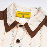 Color Blocking Vertical Stripe Cartoon Shirt