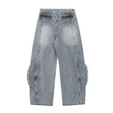 American Style Decorative Button Jeans Pants