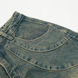 Vintage Washed Denim Scimitar Pants