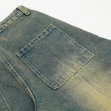 Vintage Washed Denim Scimitar Pants