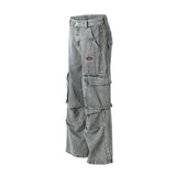 Vintage Punk Pleated Denim Trousers