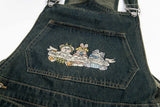 Vintage Cartoon Embroidered Denim Overalls Pants