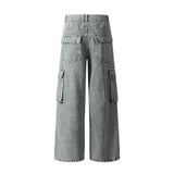 Vintage Punk Pleated Denim Trousers