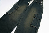 Vintage Cartoon Embroidered Denim Overalls Pants