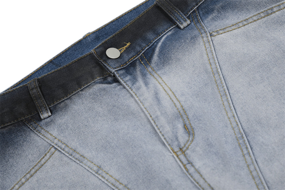 Bold Gradient Tie Dye Pleated Jeans