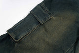 Vintage Cartoon Embroidered Denim Overalls Pants