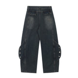 American Style Decorative Button Jeans Pants
