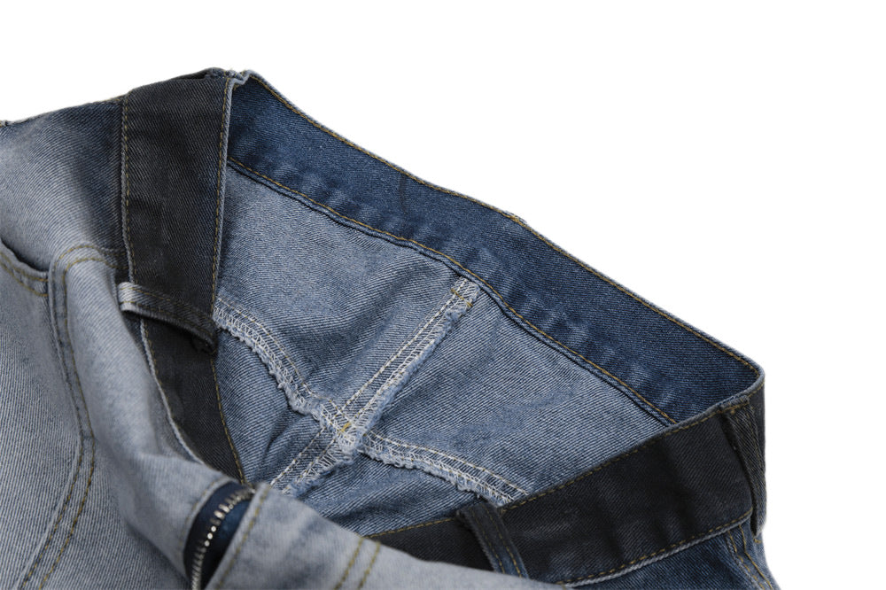 Bold Gradient Tie Dye Pleated Jeans