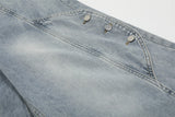 American Style Decorative Button Jeans Pants