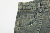 Vintage Washed Denim Scimitar Pants