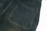 Vintage Cartoon Embroidered Denim Overalls Pants