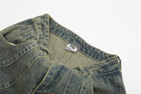 Vintage Washed Denim Scimitar Pants