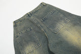 Vintage Washed Denim Scimitar Pants