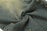Vintage Washed Denim Scimitar Pants