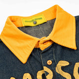 Contrast Color Loose Lapel Denim Shirt