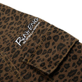 Leopard Denim Wide Leg Tooling Pants