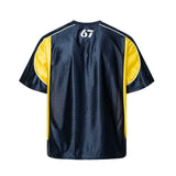 Contrast Color Stitched American Sports T-Shirt