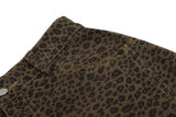 Leopard Denim Wide Leg Tooling Pants