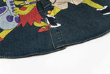 Contrast Color Loose Lapel Denim Shirt