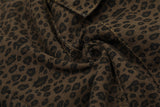 Leopard Denim Wide Leg Tooling Pants