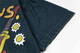 Contrast Color Loose Lapel Denim Shirt