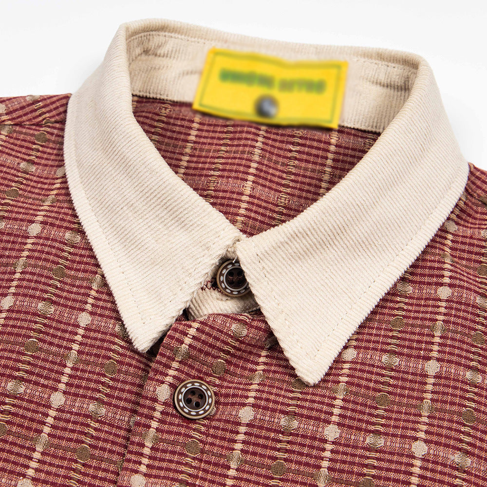 Plaid Hip Hop Bear Embroidered Shirt