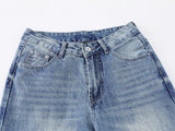 Loose Fit White Wide Leg Jeans