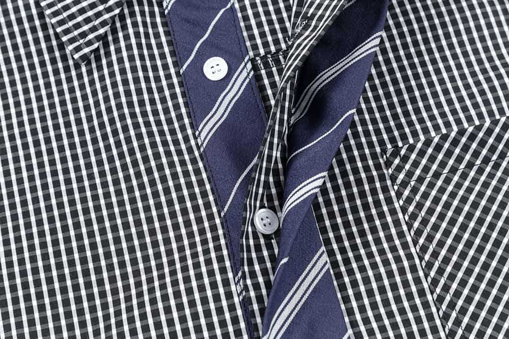Stylish Plaid Color Block Shirt