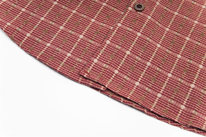 Plaid Hip Hop Bear Embroidered Shirt