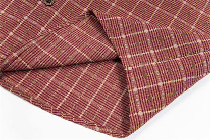 Plaid Hip Hop Bear Embroidered Shirt