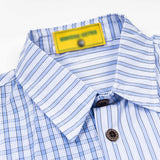 Cute Puppy Embroidered Plaid Short Shirt