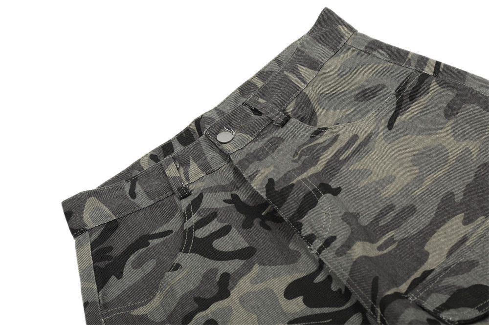 Y2K Style Camouflage Retro Jeans