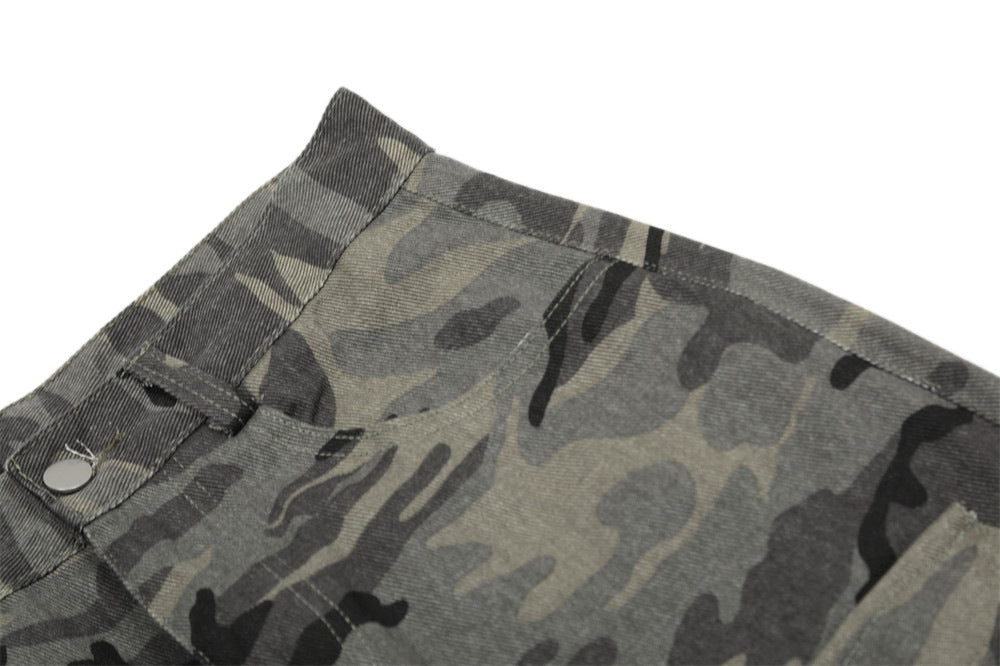 Y2K Style Camouflage Retro Jeans
