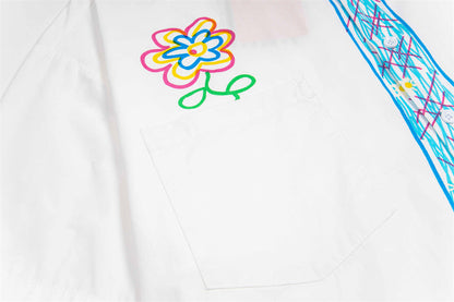 Hand Painted Graffiti Tie Summer Shirt