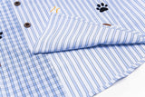 Cute Puppy Embroidered Plaid Short Shirt