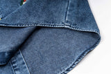 Casual Loose Bear Cartoon Denim Shirt