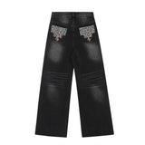 Trendy Baggy Style Decorative Loose Jeans