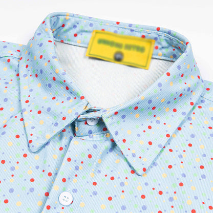 Trendy Polka Dot Cartoon Print Shirt