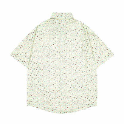 Trendy Polka Dot Cartoon Print Shirt