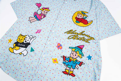 Trendy Polka Dot Cartoon Print Shirt