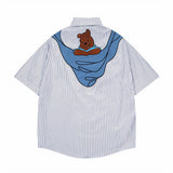 Cartoon Vertical Stripe Summer Boys Shirt