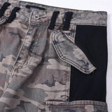 Ripped Camouflage Workwear Trousers with Pants