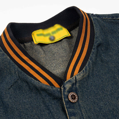 Vintage Embroidered Denim Short Sleeve Shirt