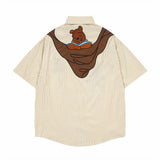 Cartoon Vertical Stripe Summer Boys Shirt