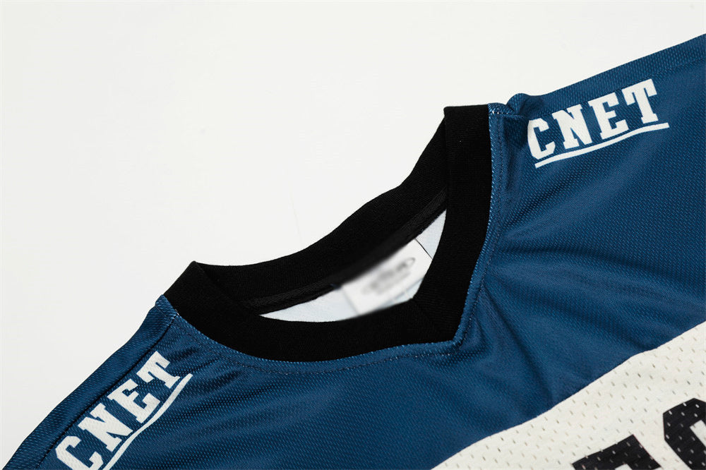 Breathable Colorblock Mesh V-Neck T-Shirt