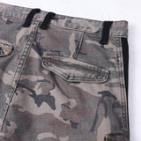 Ripped Camouflage Workwear Trousers with Pants